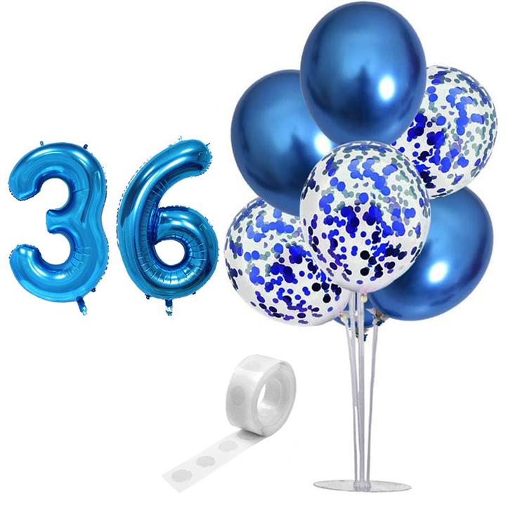 بادکنک آرایی مستر تم طرح کروم شیشه ای پولکی کد 36 بسته 11 عددی